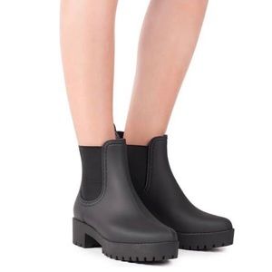 Black matte Jeffrey Campbell rain boots